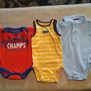3 onesies one collar one sleeveless one t shirt